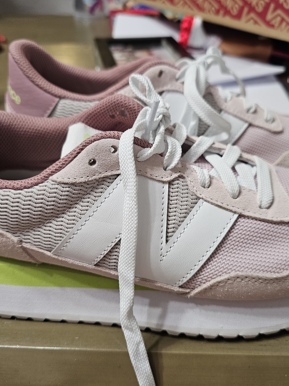 New Balance Women's Pink and White Retro Runner Sneakers